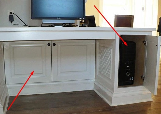 how to hide computer tower under desk