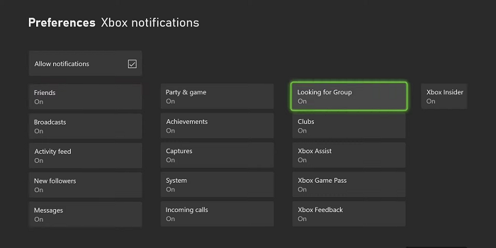 xbox one notifications not showing up